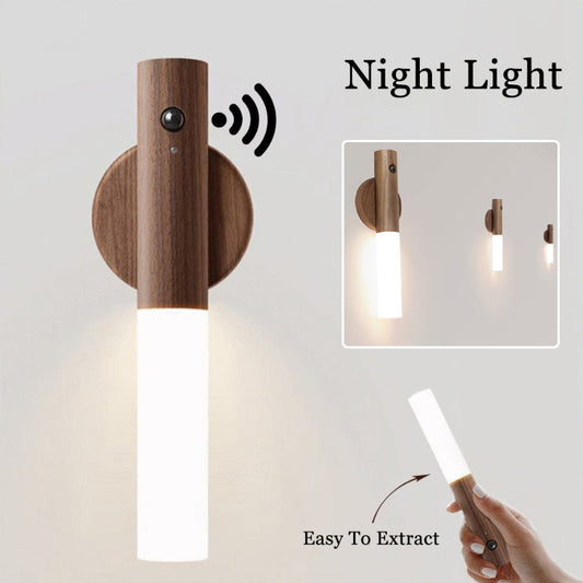 Motion Sensor LED Magnetic Wood Wireless Night Light